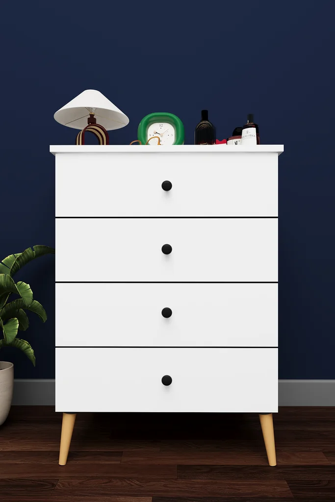 4 Çekmeceli Şifonyer 65 cm MDF Dar Model - ŞF-01