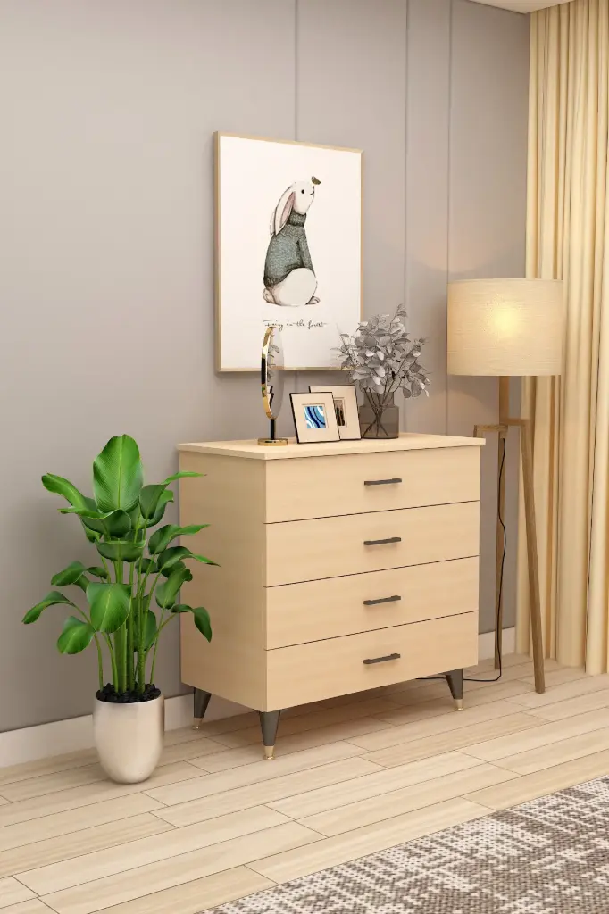 4 Çekmeceli Şifonyer %100 MDFLAM 90cm