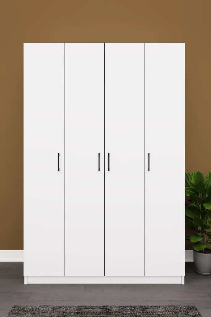 4 Kapaklı Gardırop 120x180 cm MDFLAM Yatak Odası Gardırobu G-08