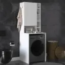 Çamaşır Makinesi Üstü Dolap Askı Kancalı Raflı Kapaklı 65x190 cm - BD-02