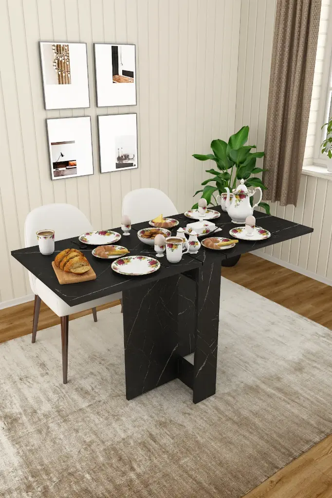 Katlanır Mutfak Masası 4-6 Kişilik 17 cm Kapalı - KM-32