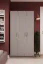 3 Kapaklı Küçük Gardırop 90x180 cm Dar Kompakt MDFLAM Yatak Odası Gardırobu G07 