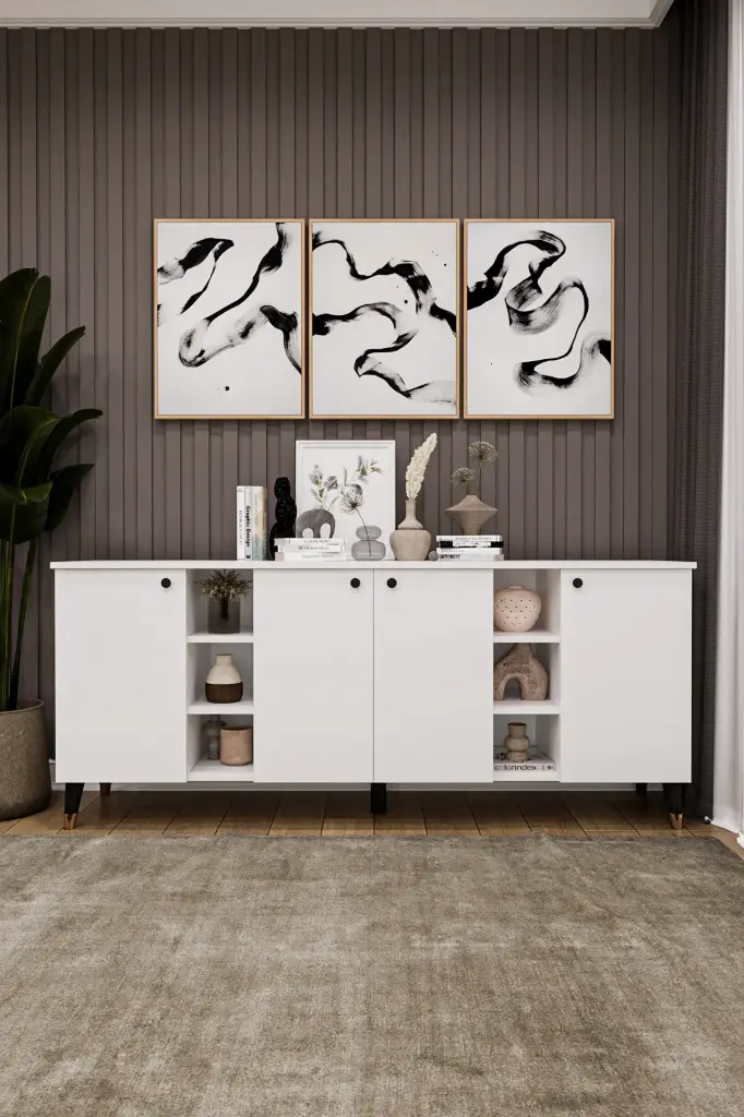 4 Kapaklı 2 Raf Bölmeli Konsol KNSL-05