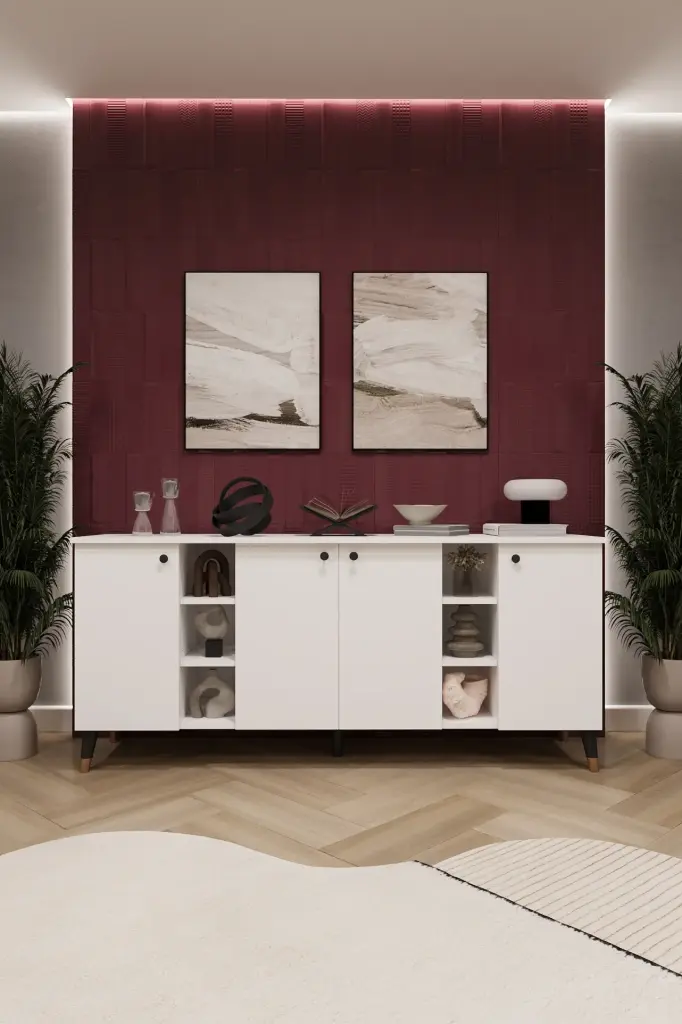 4 Kapaklı 2 Raf Bölmeli Konsol KNSL-05