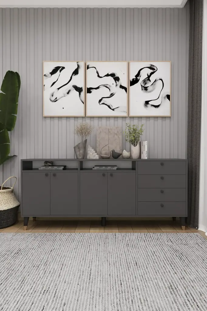 4 Kapaklı 2 Raf Bölmeli Konsol KNSL-06