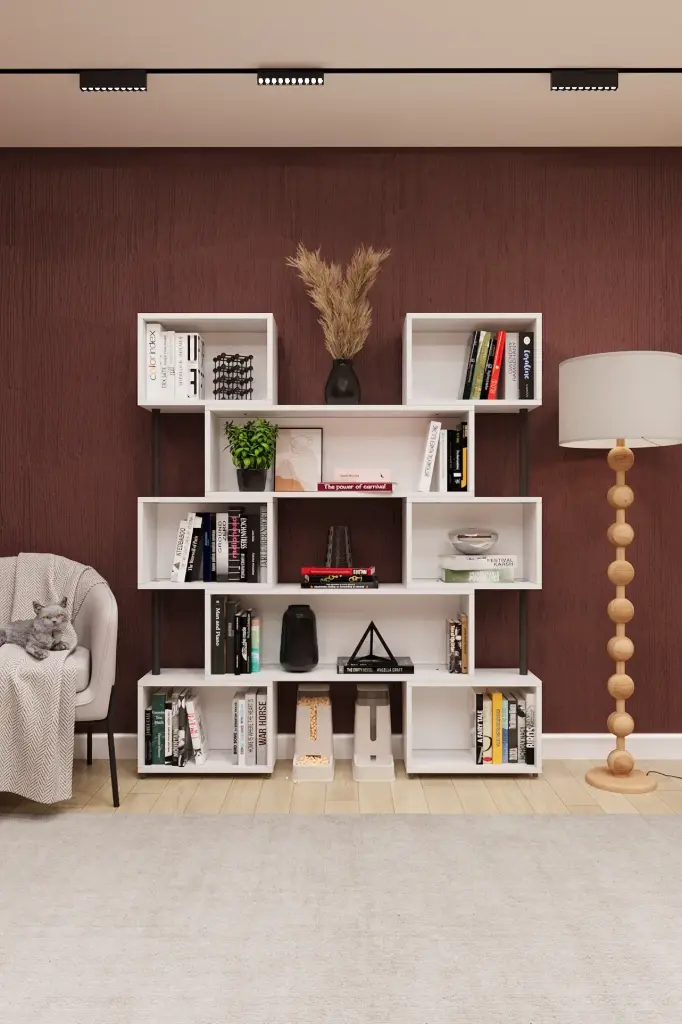 Duvar/Köşe Modüler Kitaplık – 150x173 cm, DK-02 