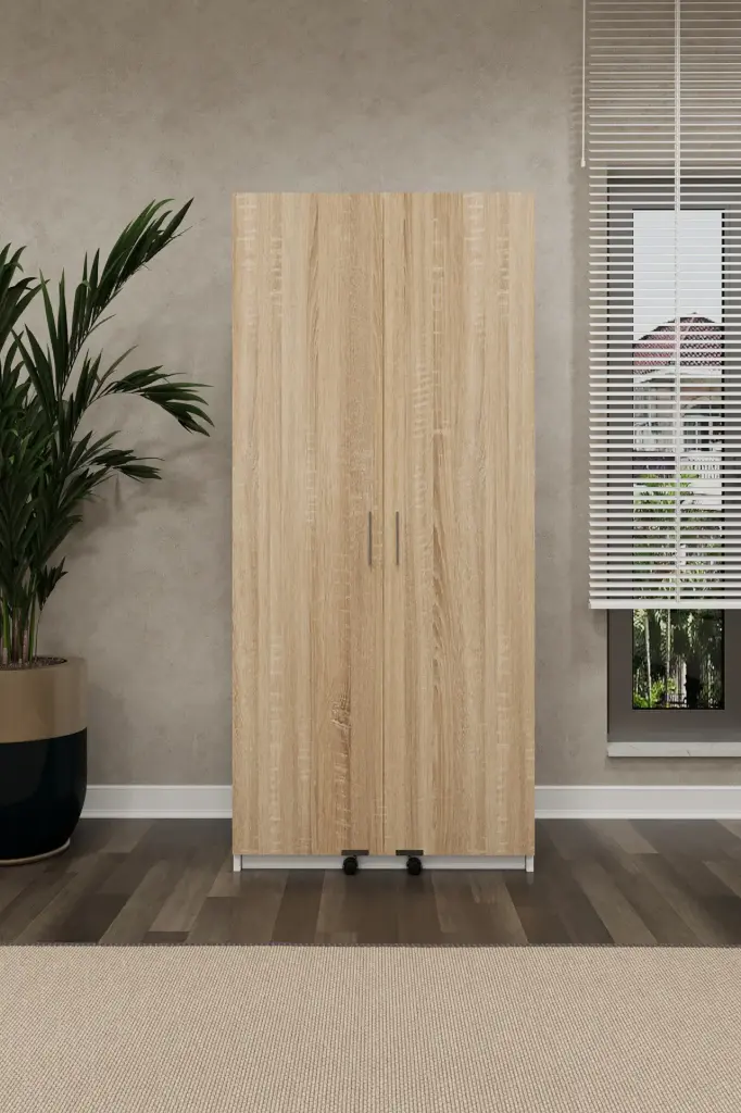Sonoma Büyük Boy Kapaklı İçi Raflı Kiler Dolabı 80x180 cm - MK-17