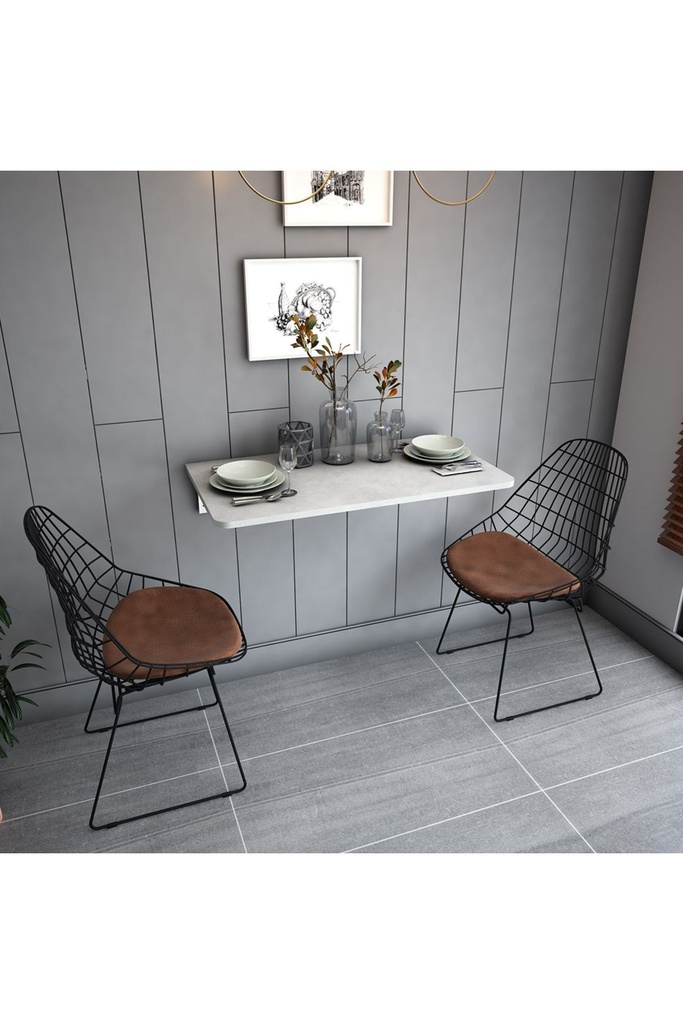 Duvara Monte Katlanır Masa - Retro Taş DMM-03