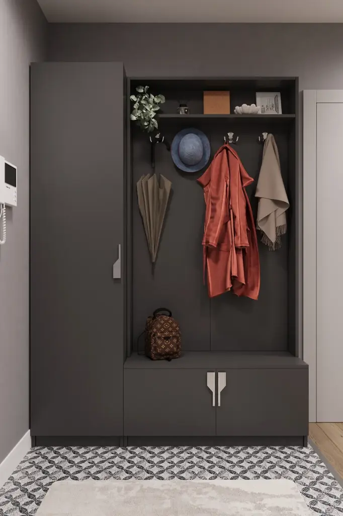 Ayakkabılıklı Askılıklı Vestiyer ve Portmanto 140 cm V-01 