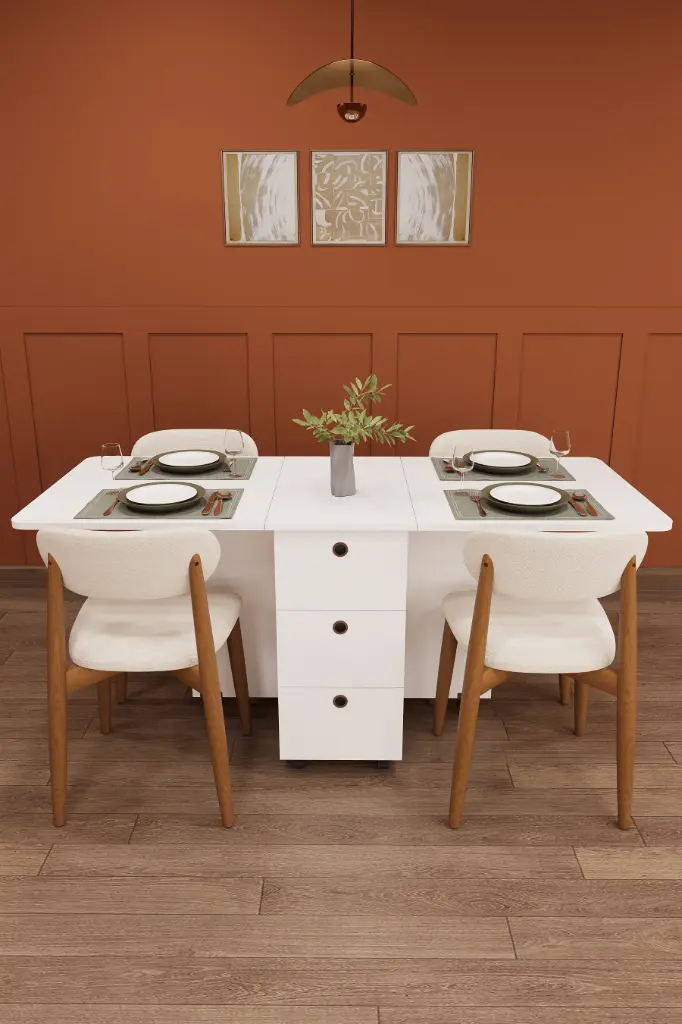 Katlanır Masa + 4 Sandalye Seti KMS-100