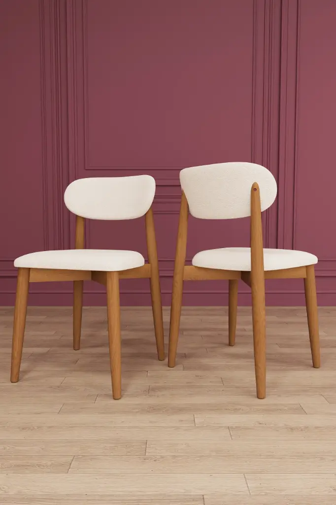 İkili Sandalye Seti - Kayın Ayaklı, Ergonomik | SA02