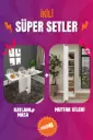 Ultra Kompakt Alan Tasarrufu Seti (KM-32 Katlanır Masa & MK-19 Kiler Dolabı)