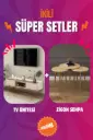 Modern Yaşam Alanı Seti (T-28 Kapaklı TV Ünitesi & SEHPA01 Zigon Sehpa)