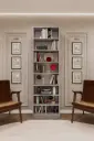 Raflı Kitaplık 60x208 cm Kül Gri 8 Bölmeli Tekli Kapaksız K-03
