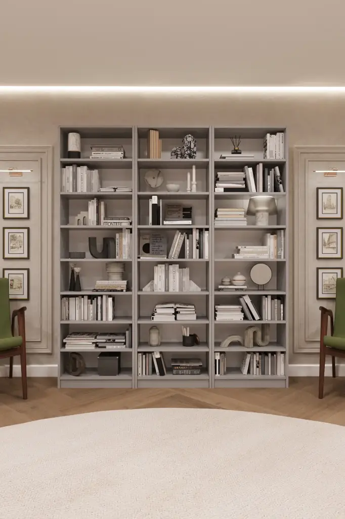 Kül Gri Kitaplık – 180x205 cm K-22