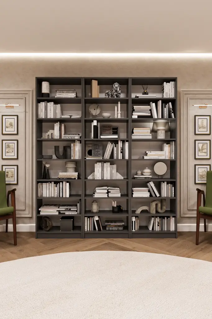 Koyu Gri Kitaplık – 180x205 cm K-27