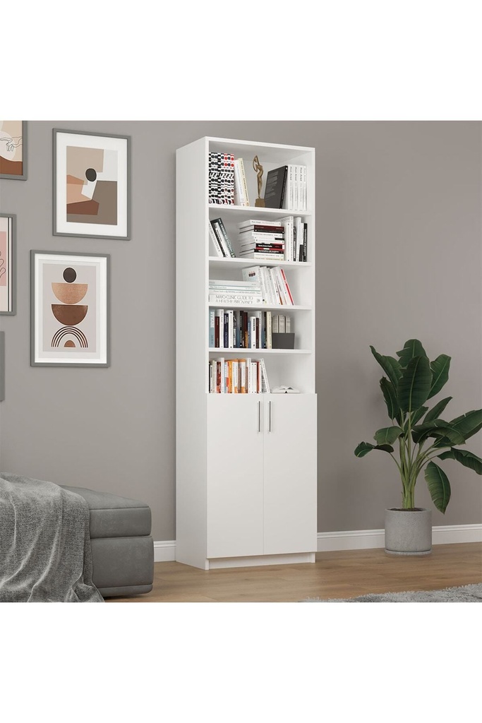 Beyaz Kapaklı Kitaplık %100 MDFLAM K-31