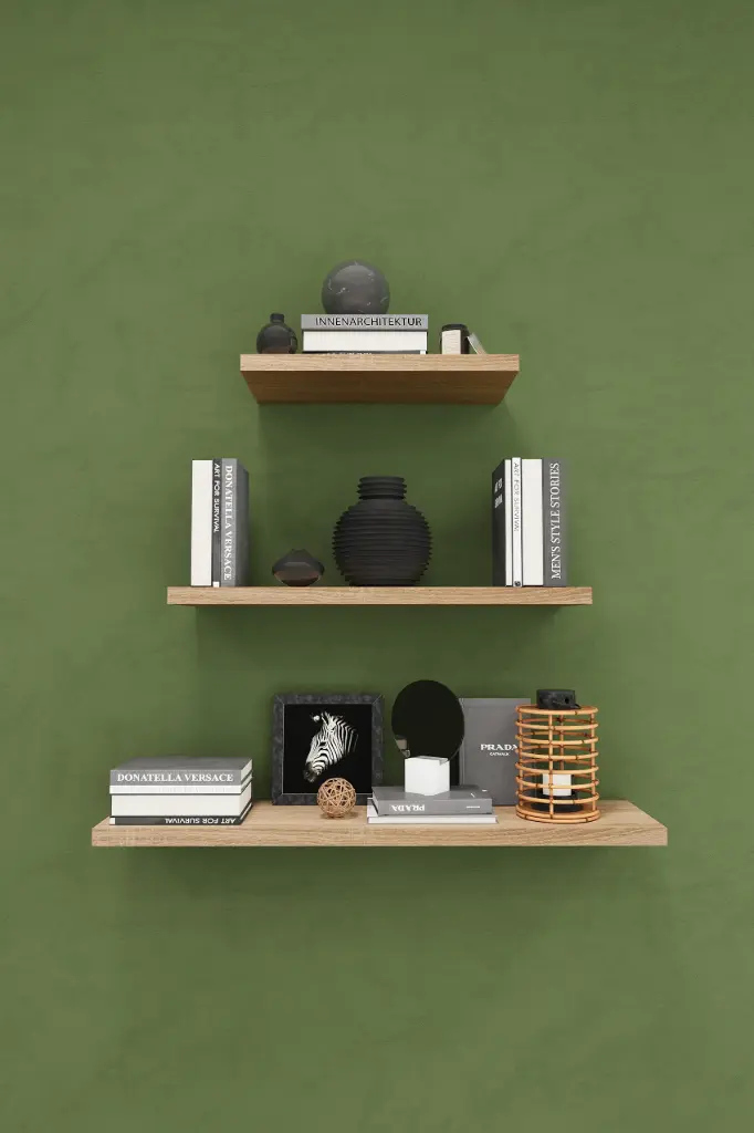 Duvar Rafı 3'lü Set 60 45 30 cm MDF Dekoratif Raf - DRF-02