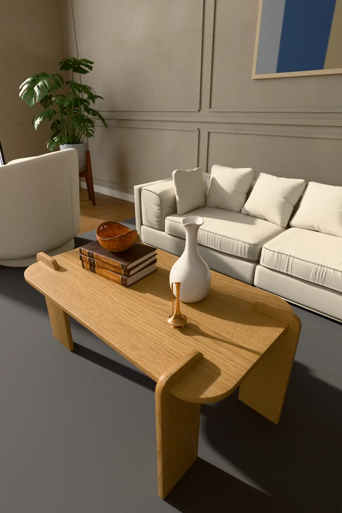 Minimal Orta Sehpa Geçmeli 90x50 cm %100 MDF - OS04