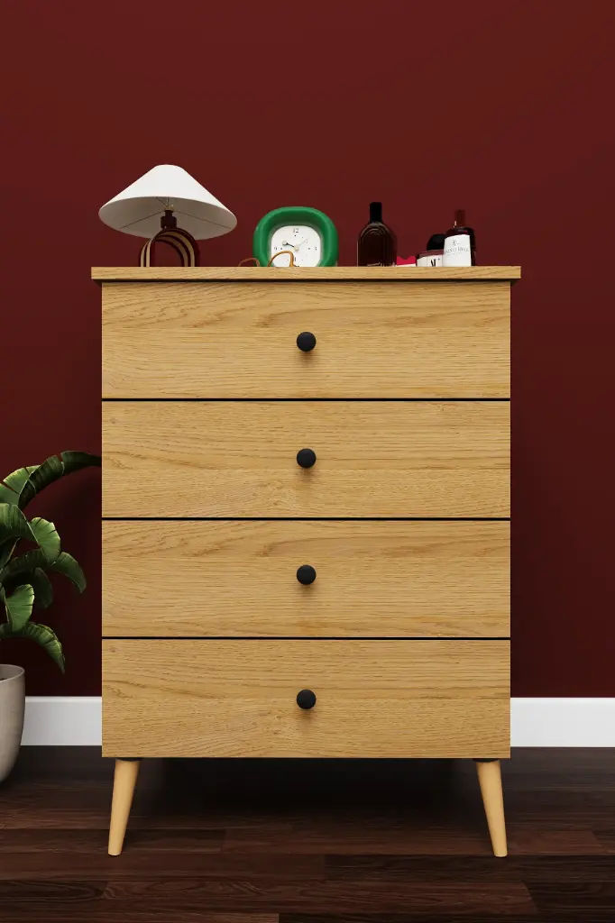 4 Çekmeceli Şifonyer 65 cm MDF Dar Model - ŞF-01