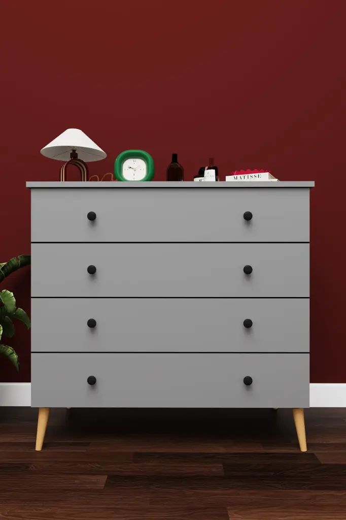 4 Çekmeceli Şifonyer 90 cm MDF Geniş Model - ŞF-02