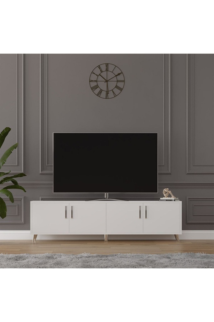 Beyaz TV Ünitesi %100 MDFLAM T-01