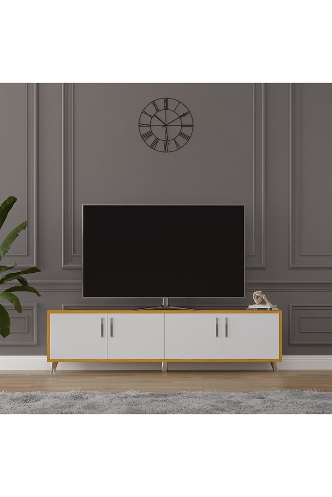 Tv Ünitesi Beyaz & Afrika Ceviz T-06 
