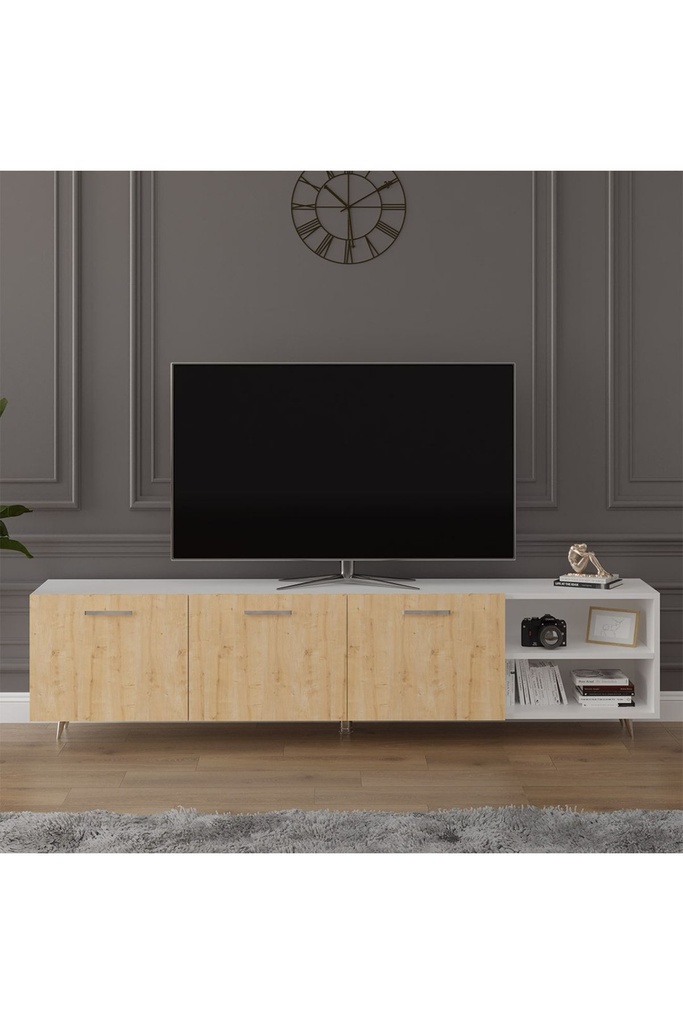 Tv Ünitesi Safir Meşe & Beyaz T-19 