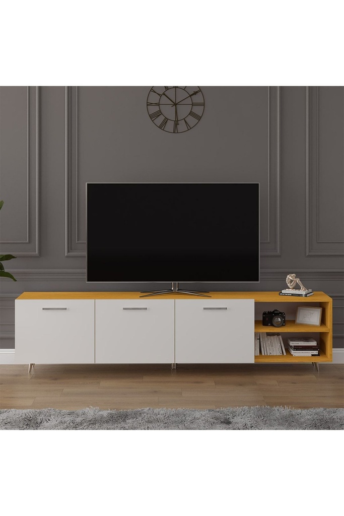 200 CM TV Ünitesi Afrika Ceviz & Beyaz T-23