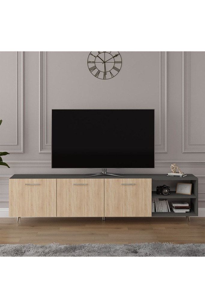 Tv Ünitesi Gri & Sonoma T-24 