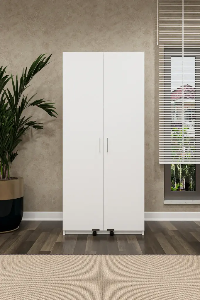 Beyaz Mutfak Kiler Dolabı %100 MDFLAM Mk-01