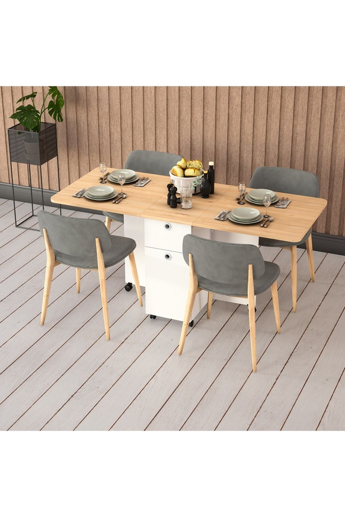 Katlanır Mutfak Masası Safir Meşe Km-02