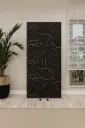 Siyah Beyaz Mutfak Kiler Dolabı Royal Mermer 180 cm MDFLAM - MK-04 