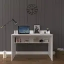 Raflı Çalışma Masası 120 cm, Alt Raflı MDFLAM Bilgisayar Masası - ÇM-01 