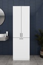 Kirli Sepetli Banyo Dolabı 2 Kapaklı Raflı 60x194 cm - BD-06