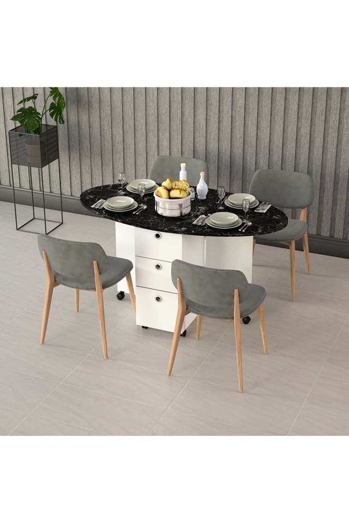 Katlanır Mutfak Masası Royal Mermer KM-07