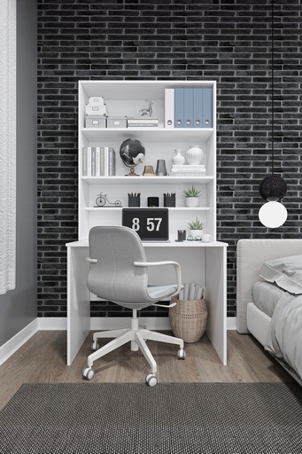 [CM03] Kitaplıklı Çalışma Masası 100 cm, Raflı Ofis ve Ders Masası - ÇM-03 