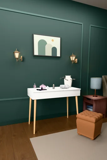 [MAM01] Aynalı Kapaklı Makyaj Masası %100 MDF 100 cm MAM-01