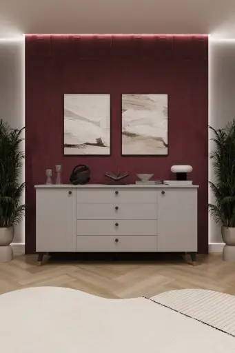 [KNSL04] 2 Kapaklı 4 Çekmeceli Konsol KNSL-04