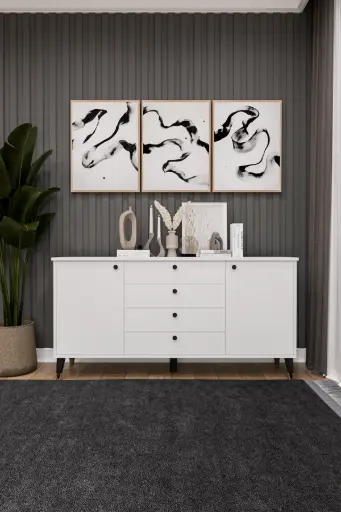 [KNSL04] 2 Kapaklı 4 Çekmeceli Konsol KNSL-04