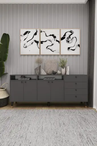 [KNSL06] 4 Kapaklı 4 Çekmeceli Konsol KNSL-06