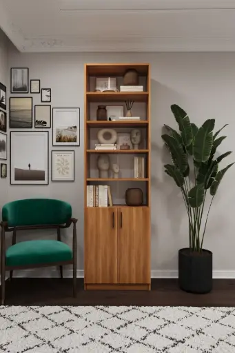 SUNTA - Petra Kapaklı Kitaplık – 60x205 cm 8 Raflı K-35 