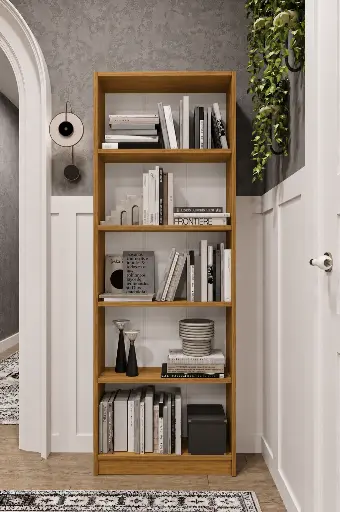 [FIRSAT-SUNTA-K002-AFRİKACEVİZ] SUNTALAM - 5 Raflı 169 cm Kitaplık - Afrika Cevizi