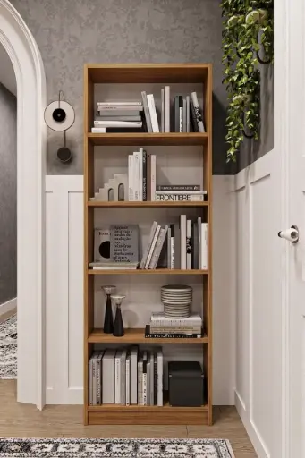 [FIRSAT-SUNTA-K002-AFRİKACEVİZ] SUNTALAM - 5 Raflı 169 cm Kitaplık - Afrika Cevizi