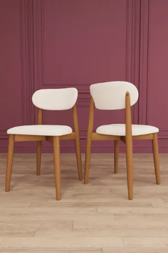 [SA02] İkili Sandalye Seti - Kayın Ayaklı, Ergonomik | SA02