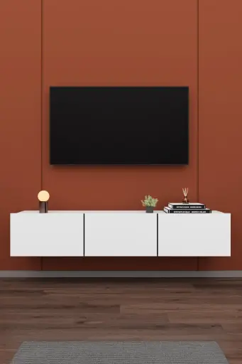 [T27] Duvara Monte TV Ünitesi T-27 | 160 cm, 3 Kapaklı, 4 Renk Seçeneği 