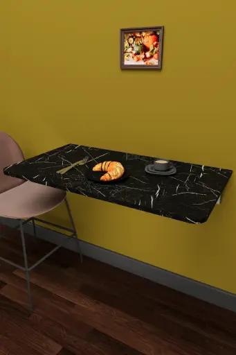 [DMM04] Duvara Monte Katlanır Masa Royal Mermer 90x50 cm - DMM-04