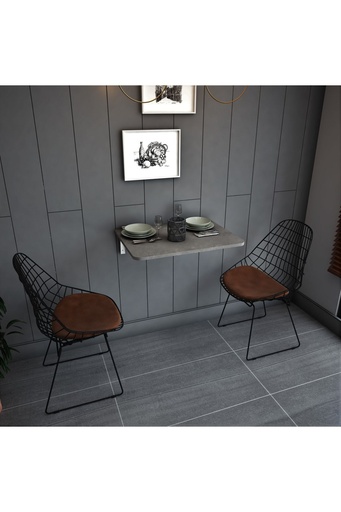 [DMM15] Duvara Monte Katlanır Masa - 68 cm - Retro Gri DMM-15