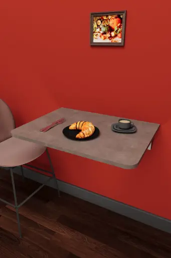 [DMM15] Duvara Monte Katlanır Masa Retro Gri 68x50 cm Açılır Kapanır - DMM-15 