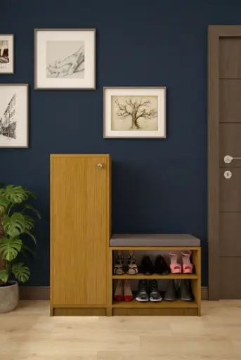 [FIRSAT-SUNTA-A16] SUNTA - Puflu Tek Kapaklı Afrika Ceviz Ayakkabılık A-16